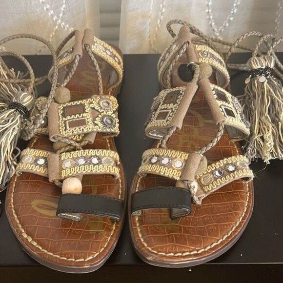 Sam Edelman Gretchen Embellished Gladiator Sandals Size 9 - Picture 2 of 5